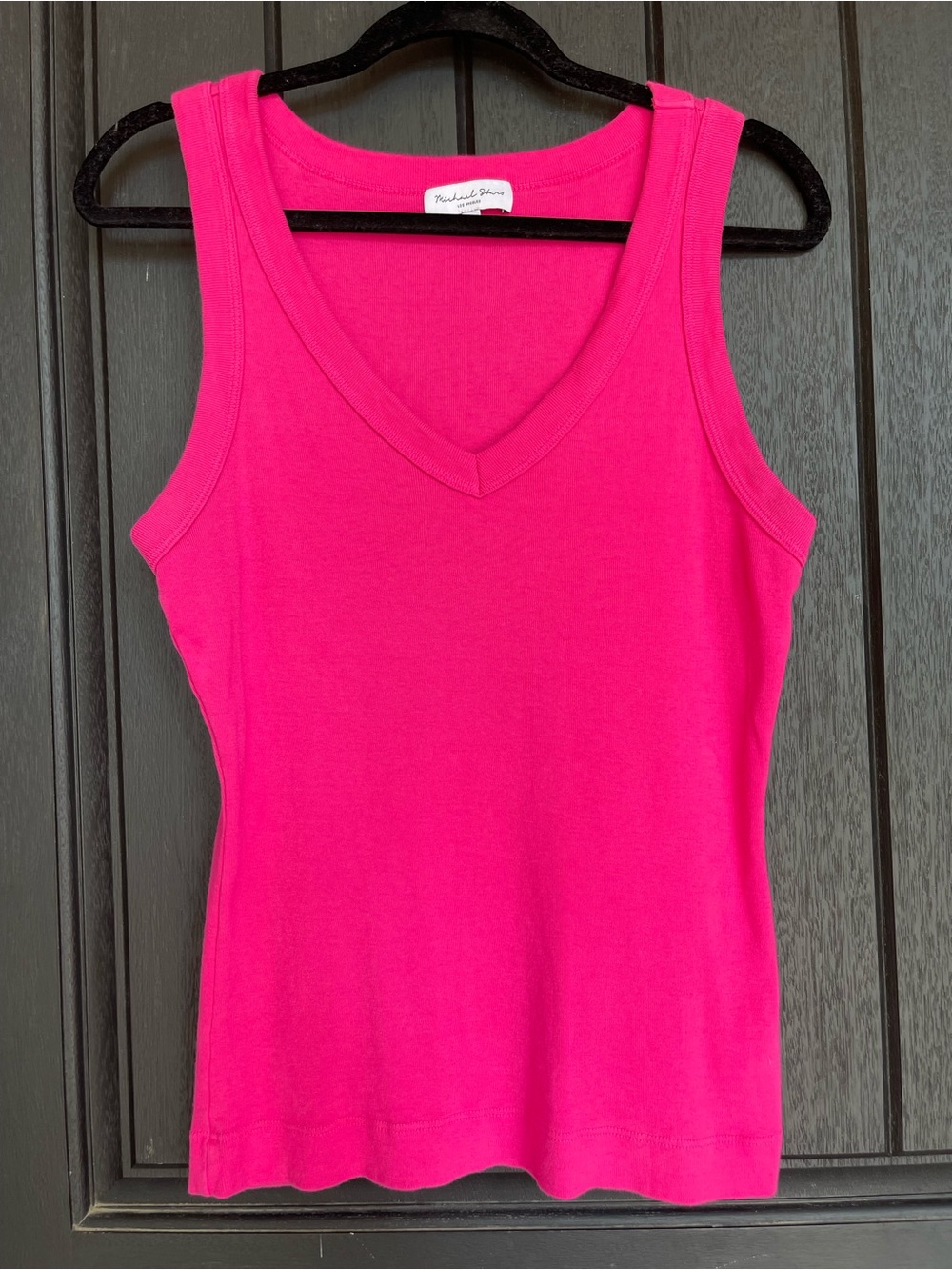 Michael Stars Hot Pink V-Neck Tank Top Medium